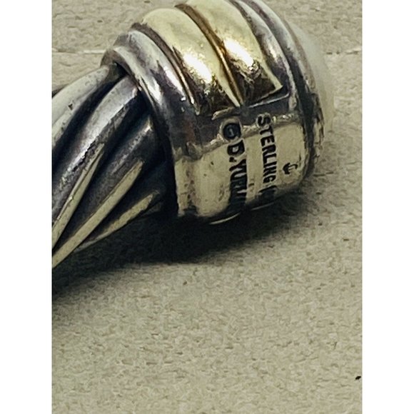 DAVID YURMAN STERLING SILVER 14K 10MM MABE PEARL HINGED CUFF BRACELET RARE 6.25” - Picture 6 of 11